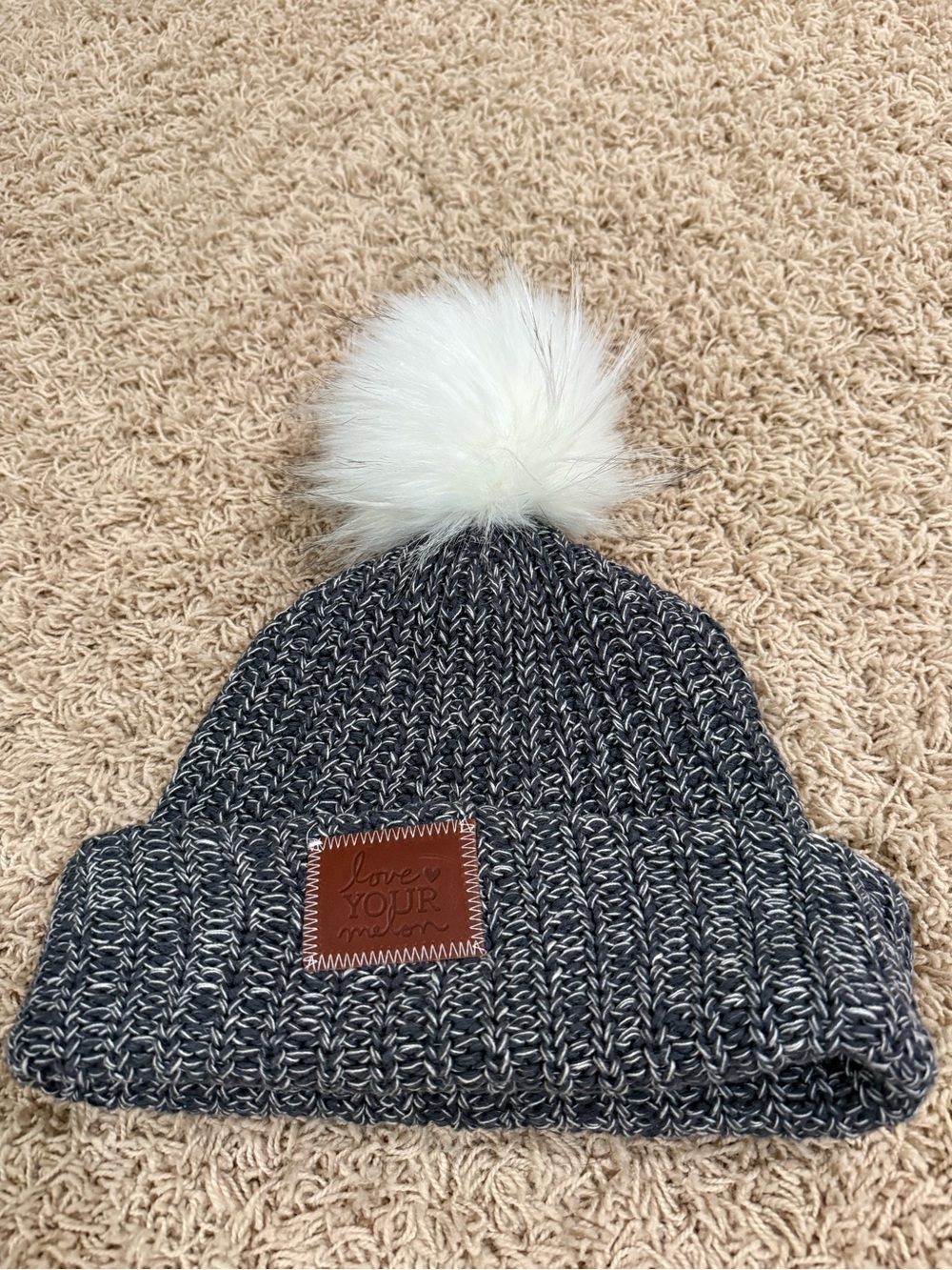 Love Your Melon Black & White Knit Pom Beanie